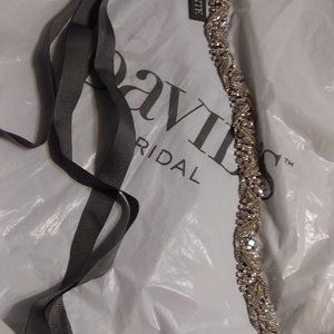 satin bling belt grey or silver in color